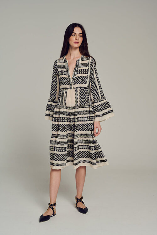 ELLA MIDI- BLACK/OFFWHITE