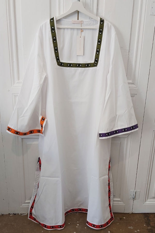 long white kaftan dress