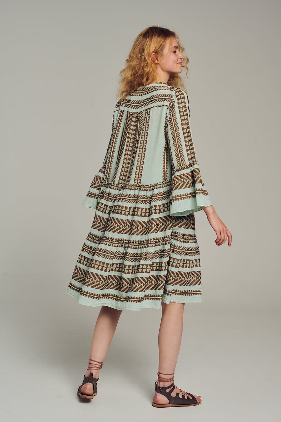 Devotion twins Ella Dress brown blue short 2the Little Store