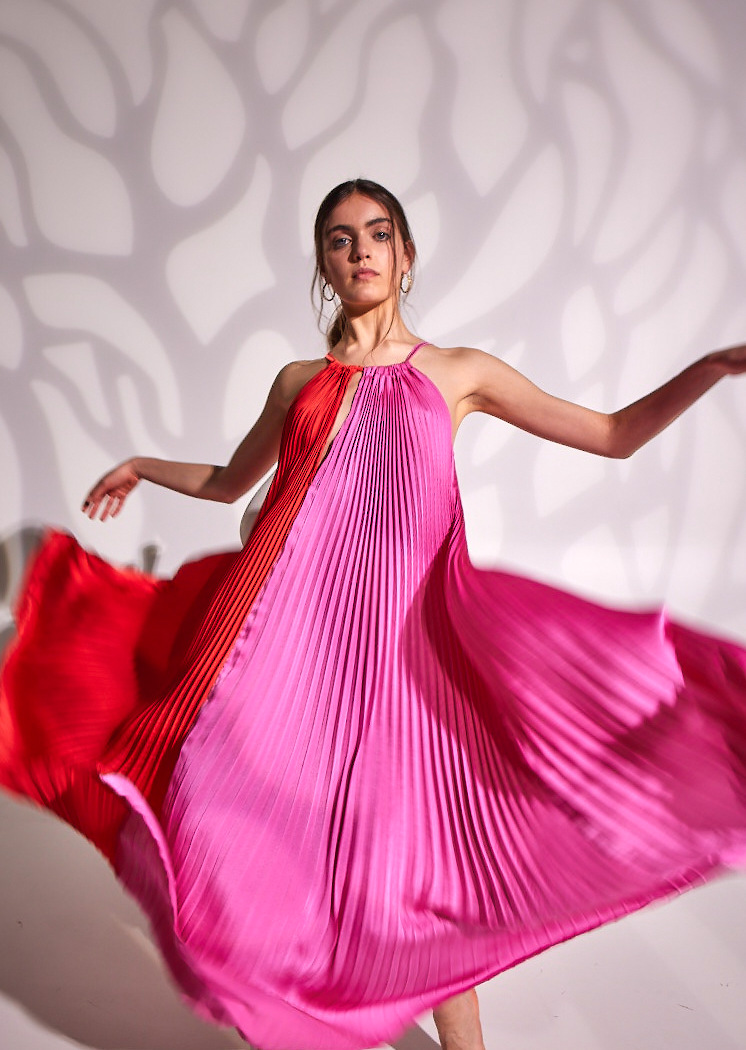 The Knls VENTALIA MAXI DRESS SILK RED-FUCHSIA - 2the Little Store | Shop Online | Greek