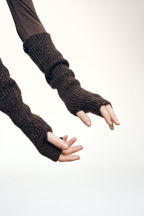 OANNA-KOURBELA-KNIT-GLOVES-LUREX-BROWN