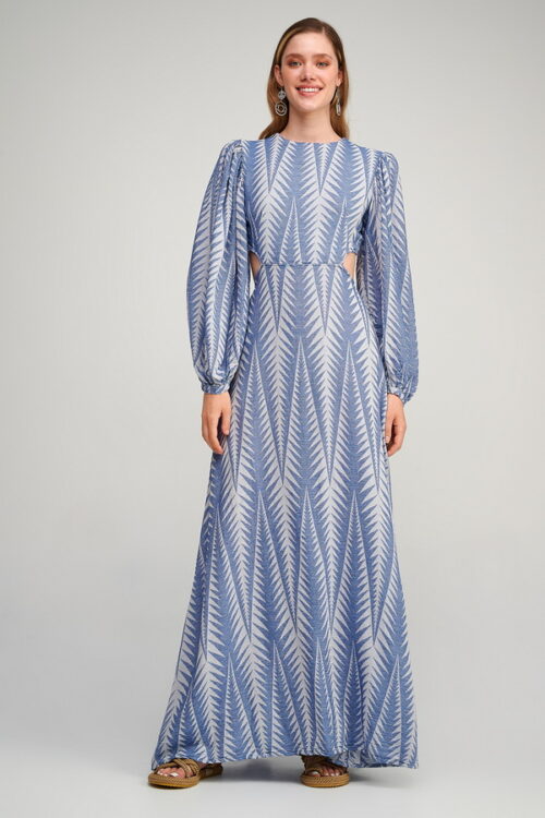 pear & caviar finikas blue long dress