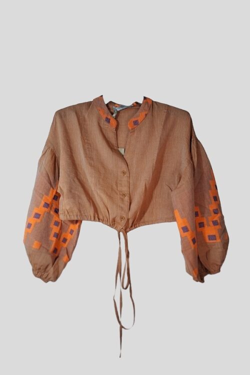 Devotion Twins - Zeolithos cropped top beige/ orange