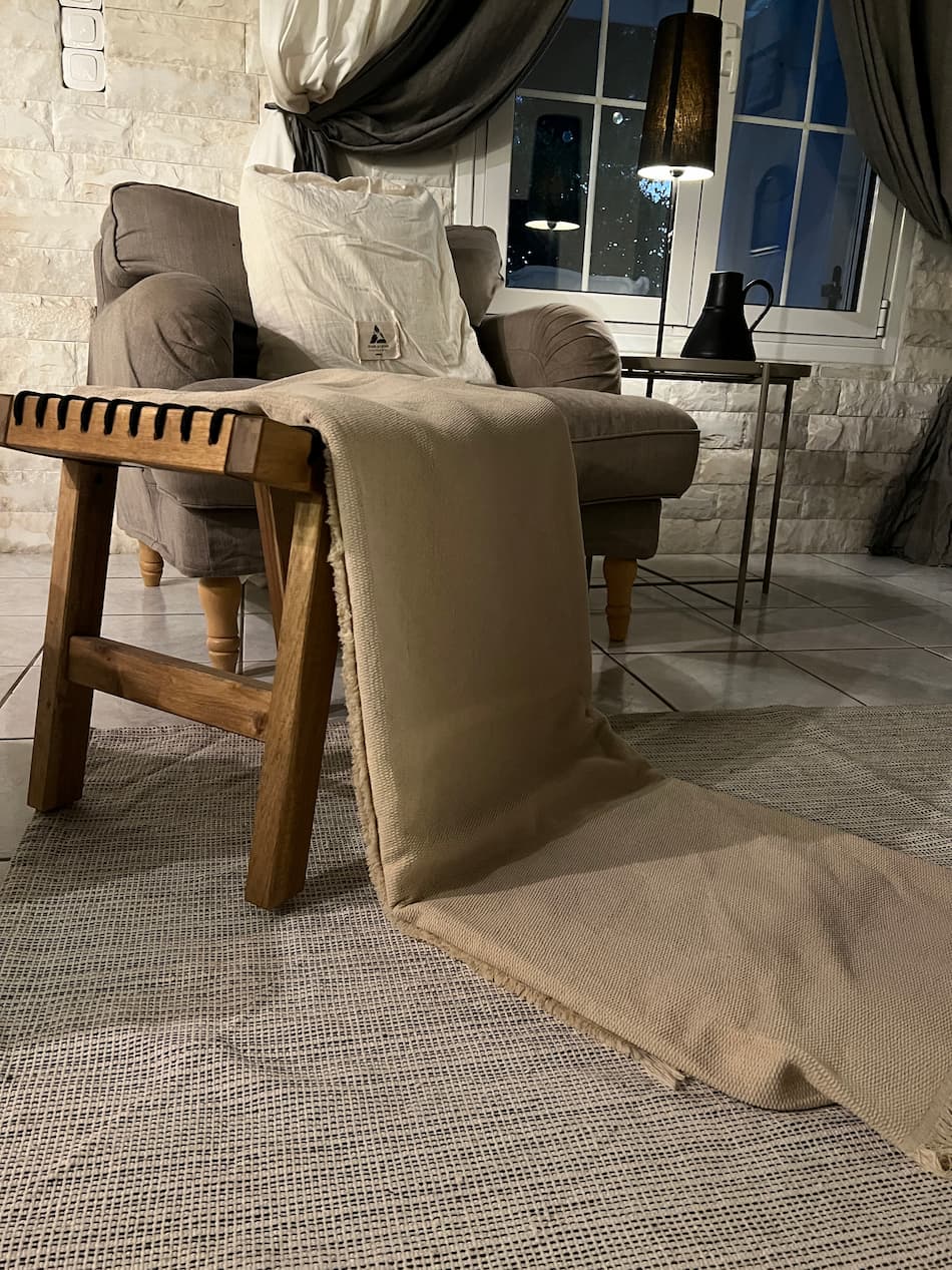 Fouta Blanket Beige Cotton 2the Little Store