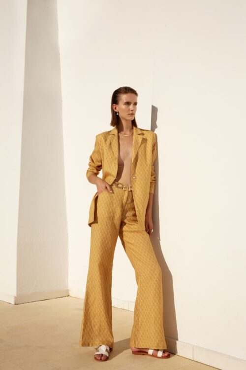 catherine straw blazer yiorgos koulasidis