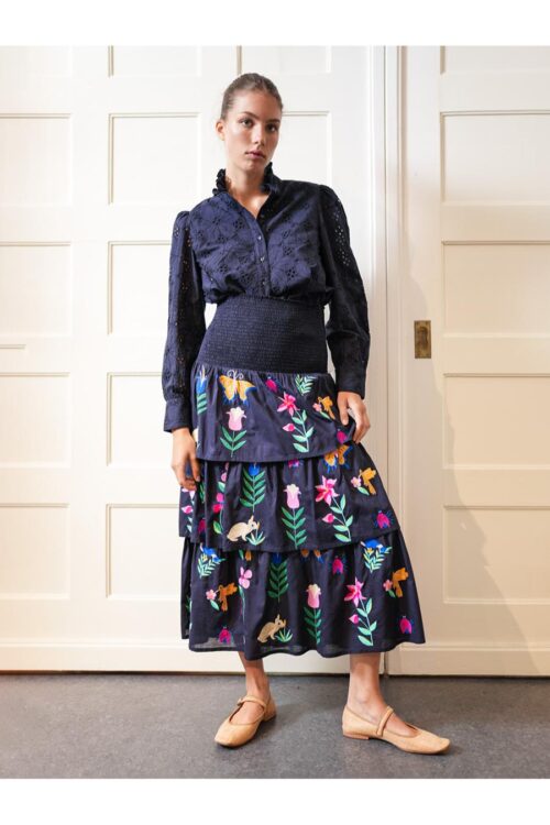 nimo with love spearmint skirt navy and mexican embr.