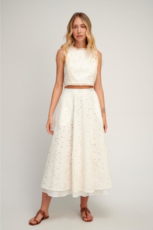 pearl and caviar broderie skirt giasemi s25p1204