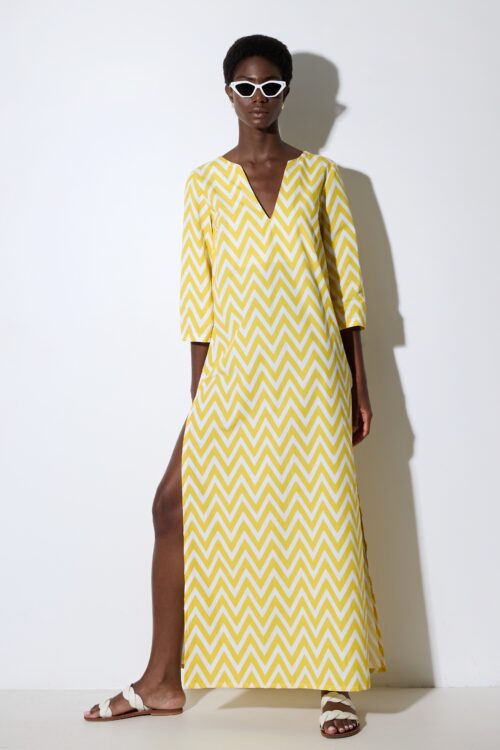 yiorgos koulasidis ginfizz yellow kaftan dress